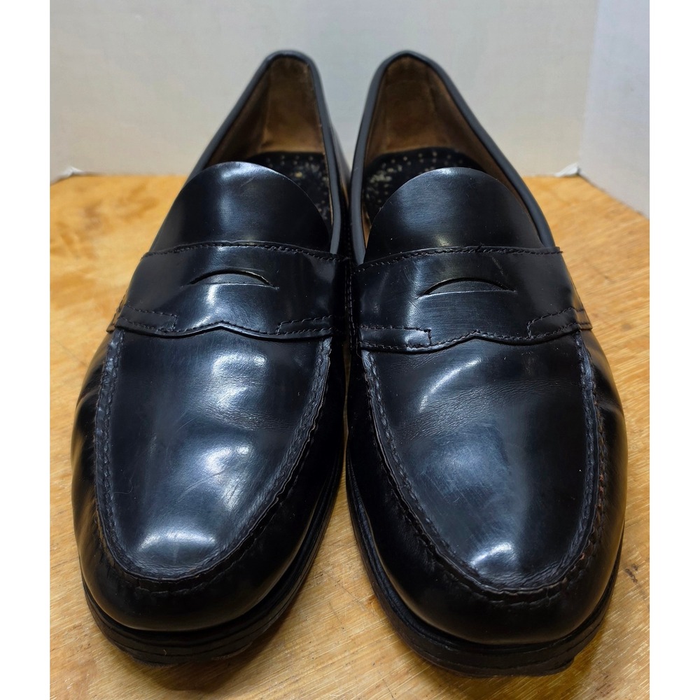 GH Bass & Co Weejuns Mens Black Leather Penny Loafers 12 D 014025 N 750